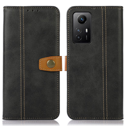 PU Leather Shell for Xiaomi Redmi Note 12S 4G Calf Texture Wallet Phone Case Flip Stand Cover