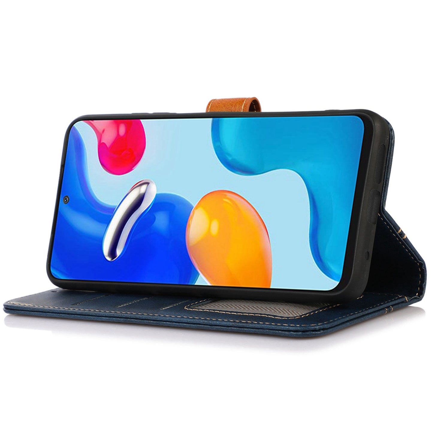 PU Leather Shell for Xiaomi Redmi Note 12S 4G Calf Texture Wallet Phone Case Flip Stand Cover