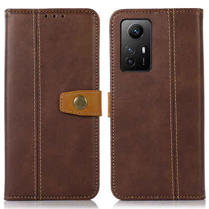 PU Leather Shell for Xiaomi Redmi Note 12S 4G Calf Texture Wallet Phone Case Flip Stand Cover