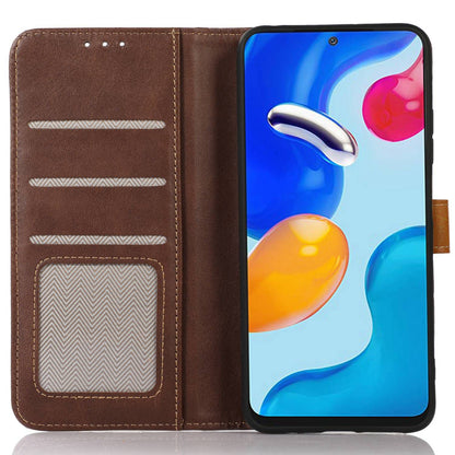 PU Leather Shell for Xiaomi Redmi Note 12S 4G Calf Texture Wallet Phone Case Flip Stand Cover