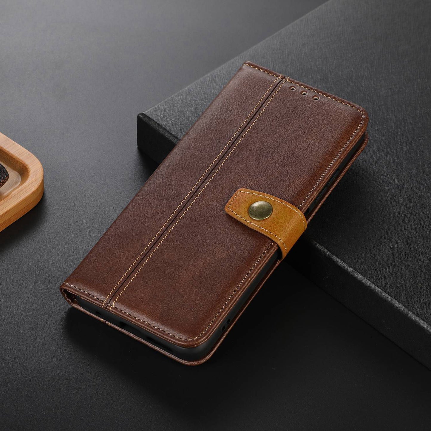 PU Leather Shell for Xiaomi Redmi Note 12S 4G Calf Texture Wallet Phone Case Flip Stand Cover