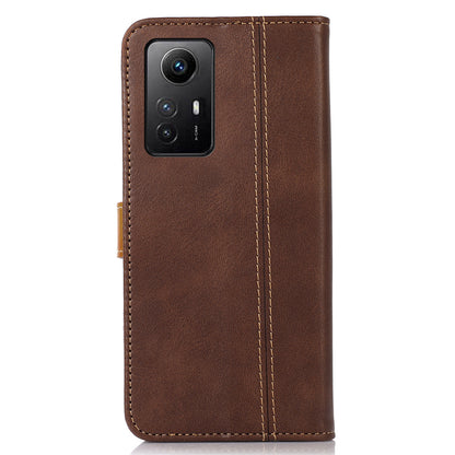 PU Leather Shell for Xiaomi Redmi Note 12S 4G Calf Texture Wallet Phone Case Flip Stand Cover
