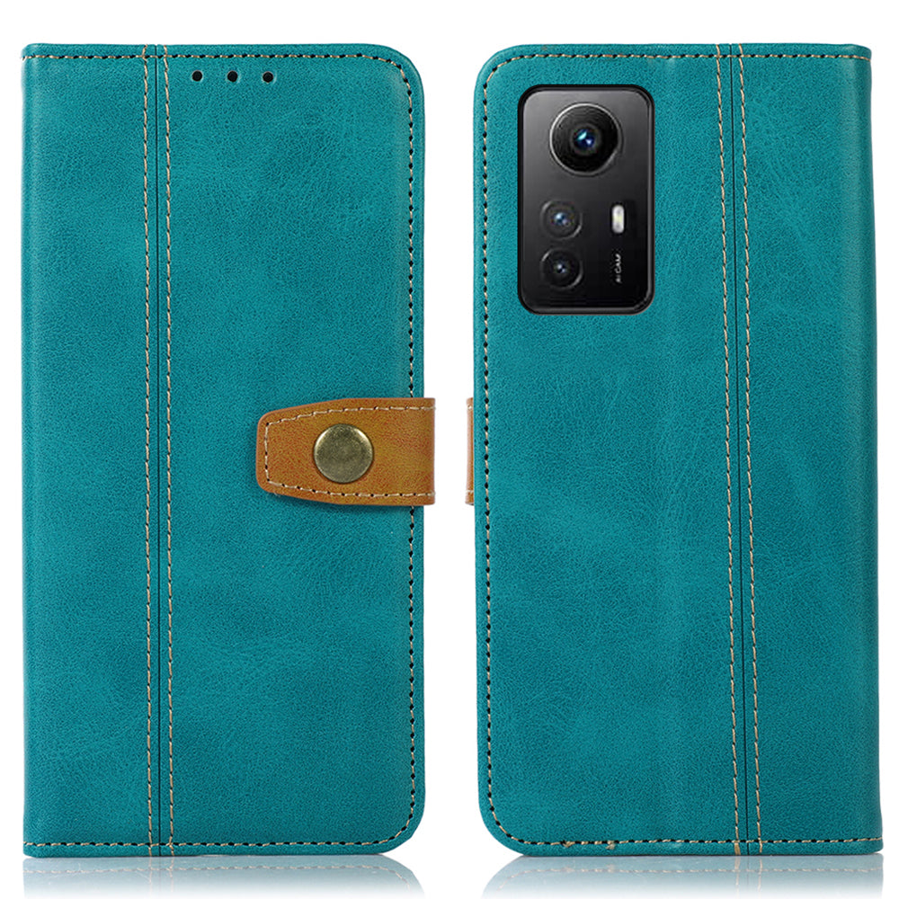 PU Leather Shell for Xiaomi Redmi Note 12S 4G Calf Texture Wallet Phone Case Flip Stand Cover