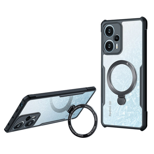 XUNDD For Xiaomi Redmi Note 12 Turbo  /  Poco F5 5G Magnetic Phone Case Acrylic+TPU Shockproof Kickstand Cover