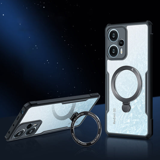 XUNDD For Xiaomi Redmi Note 12 Turbo  /  Poco F5 5G Magnetic Phone Case Acrylic+TPU Shockproof Kickstand Cover
