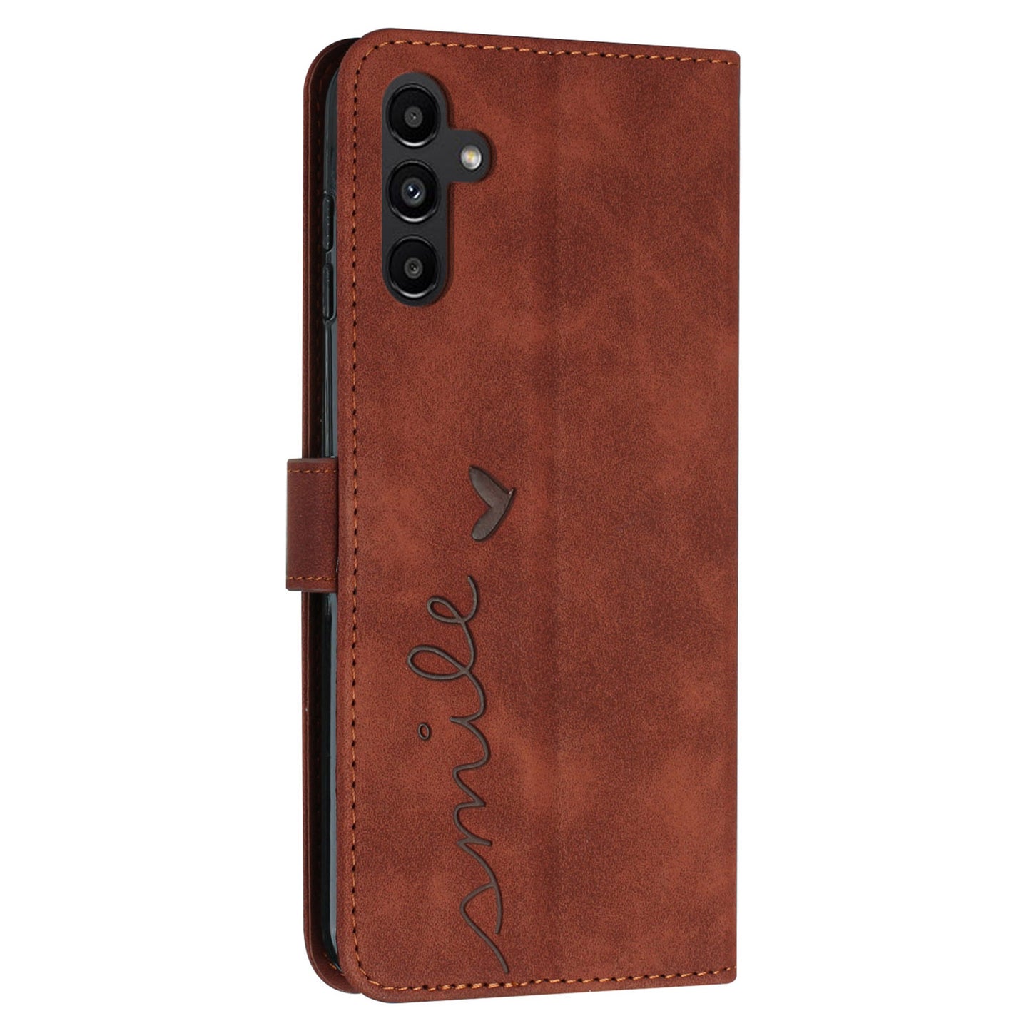 For Samsung Galaxy M14 5G Skin-touch Feeling Leather Phone Case Stand Imprinted Heart Wallet Phone Cover