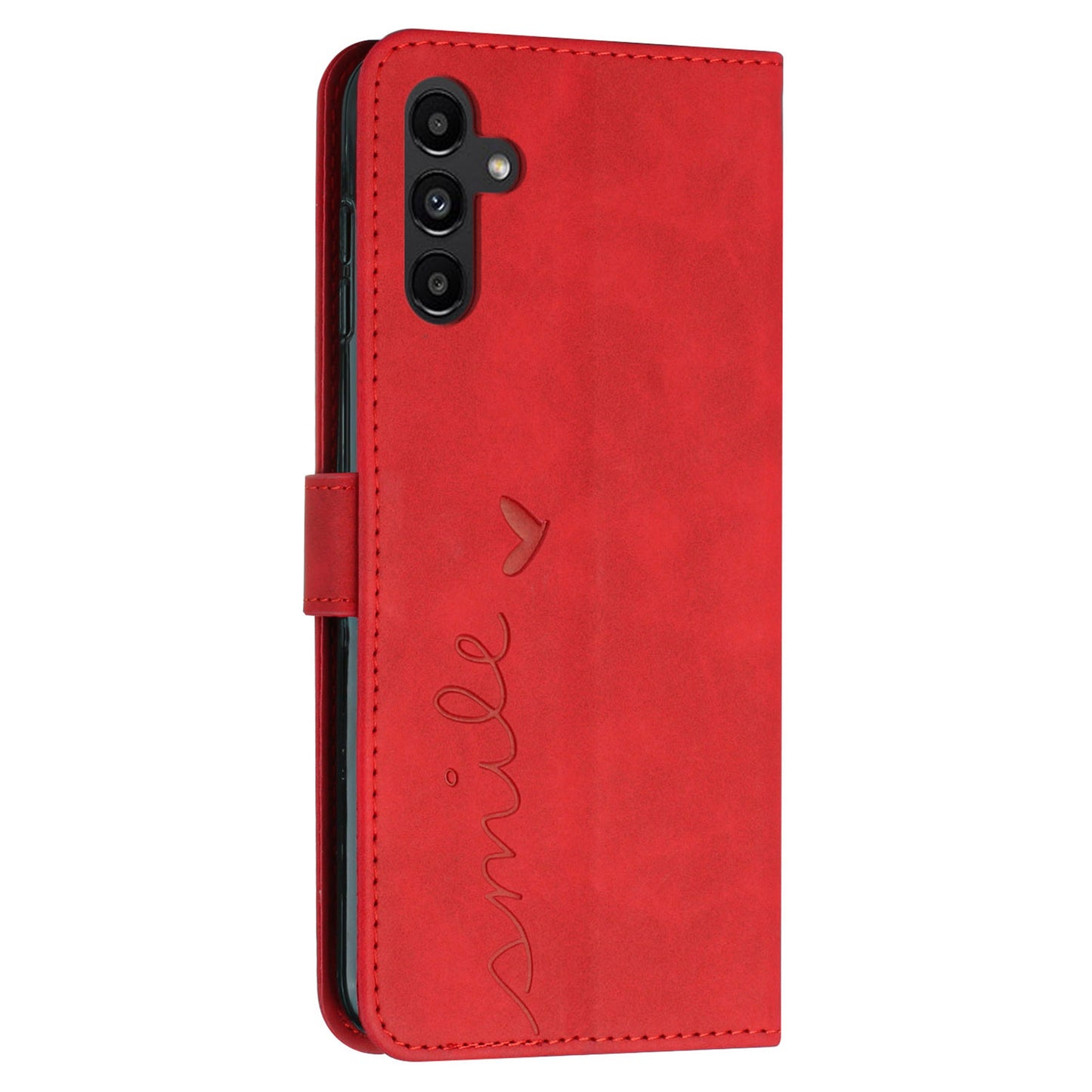 For Samsung Galaxy M14 5G Skin-touch Feeling Leather Phone Case Stand Imprinted Heart Wallet Phone Cover