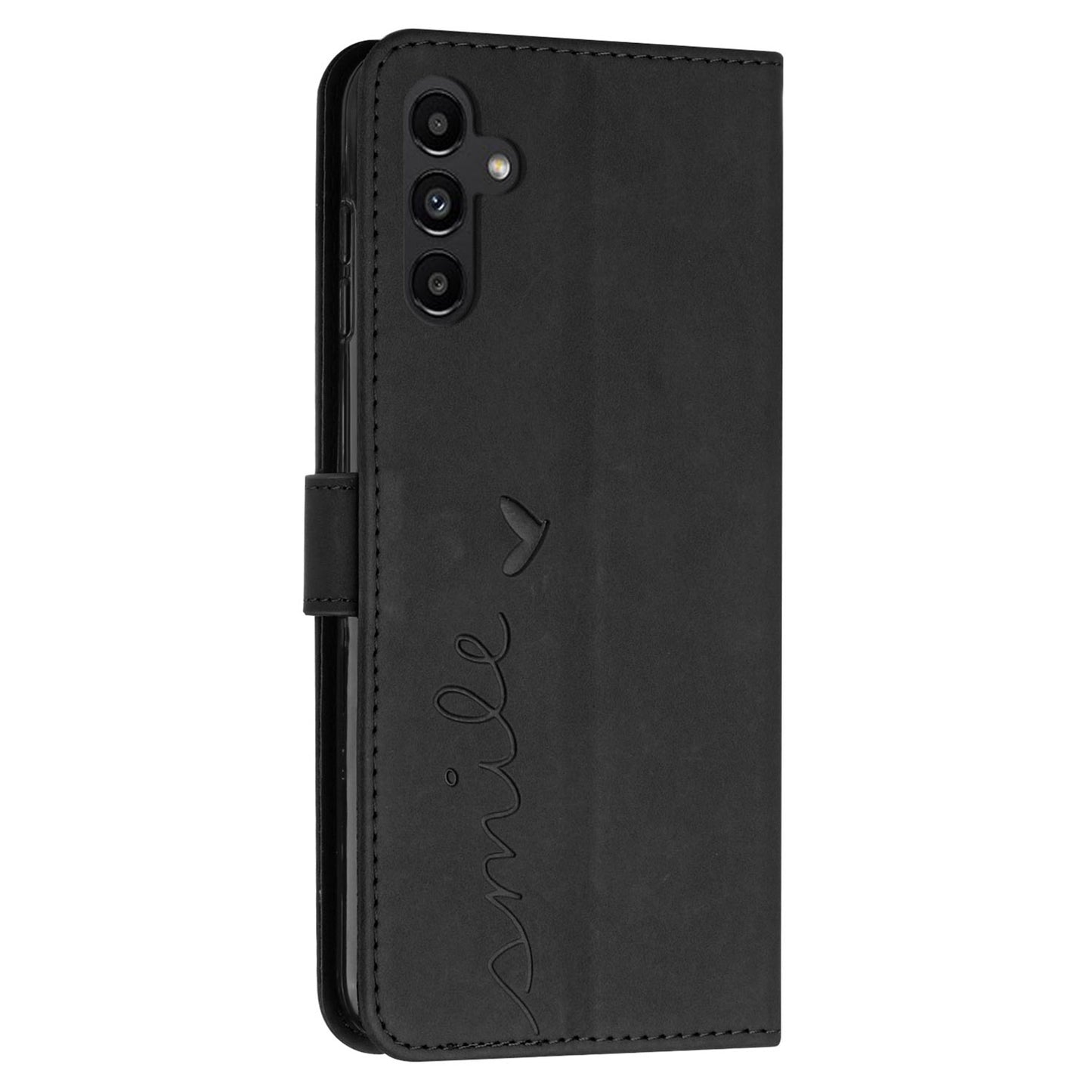 For Samsung Galaxy M14 5G Skin-touch Feeling Leather Phone Case Stand Imprinted Heart Wallet Phone Cover