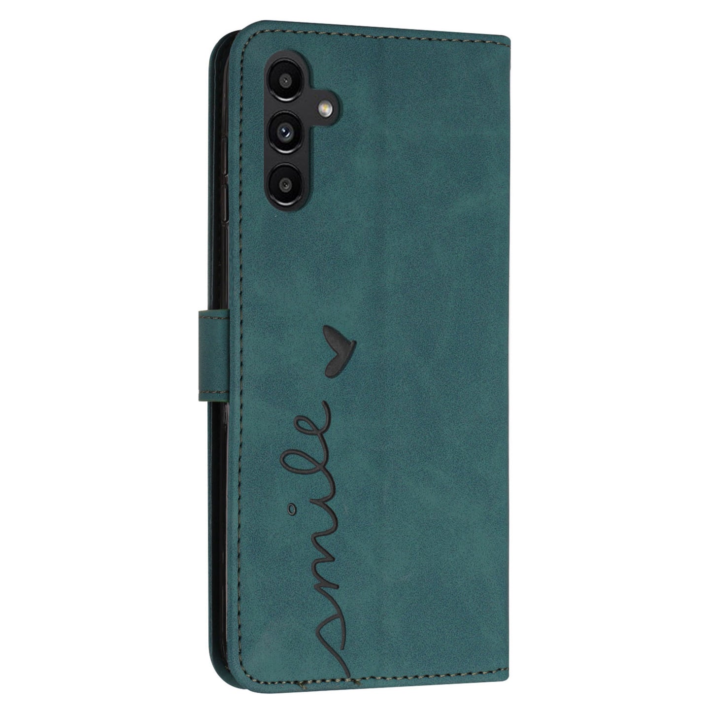 For Samsung Galaxy M14 5G Skin-touch Feeling Leather Phone Case Stand Imprinted Heart Wallet Phone Cover