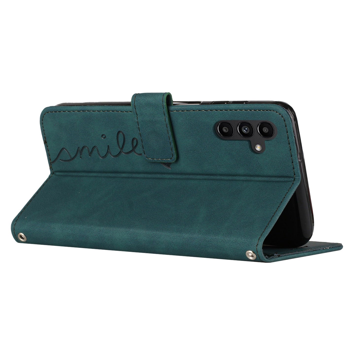 For Samsung Galaxy M14 5G Skin-touch Feeling Leather Phone Case Stand Imprinted Heart Wallet Phone Cover