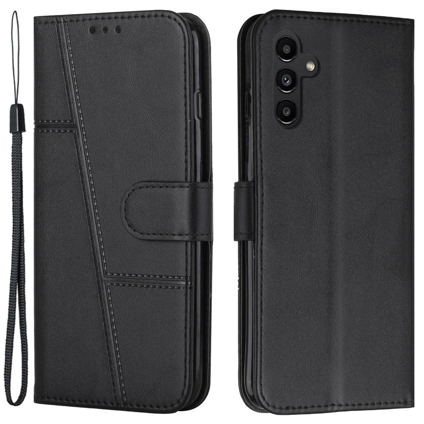 For Samsung Galaxy M14 5G PU Leather Smartphone Case Magnetic Clasp Cell Phone Wallet Stand Cover