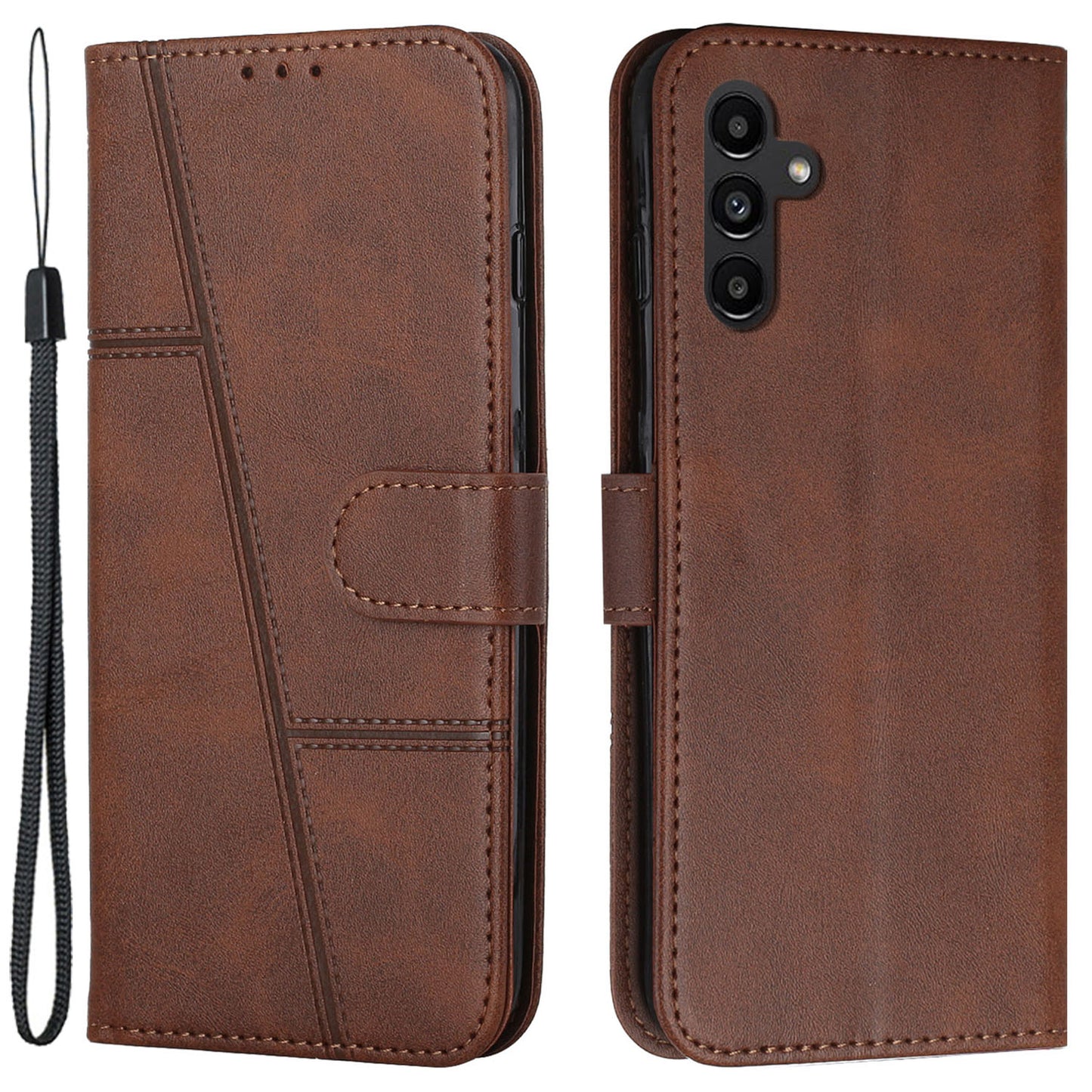 For Samsung Galaxy M14 5G PU Leather Smartphone Case Magnetic Clasp Cell Phone Wallet Stand Cover