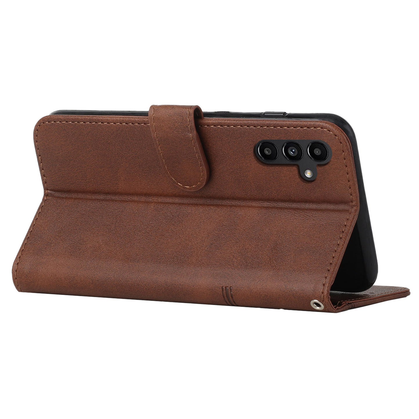 For Samsung Galaxy M14 5G PU Leather Smartphone Case Magnetic Clasp Cell Phone Wallet Stand Cover