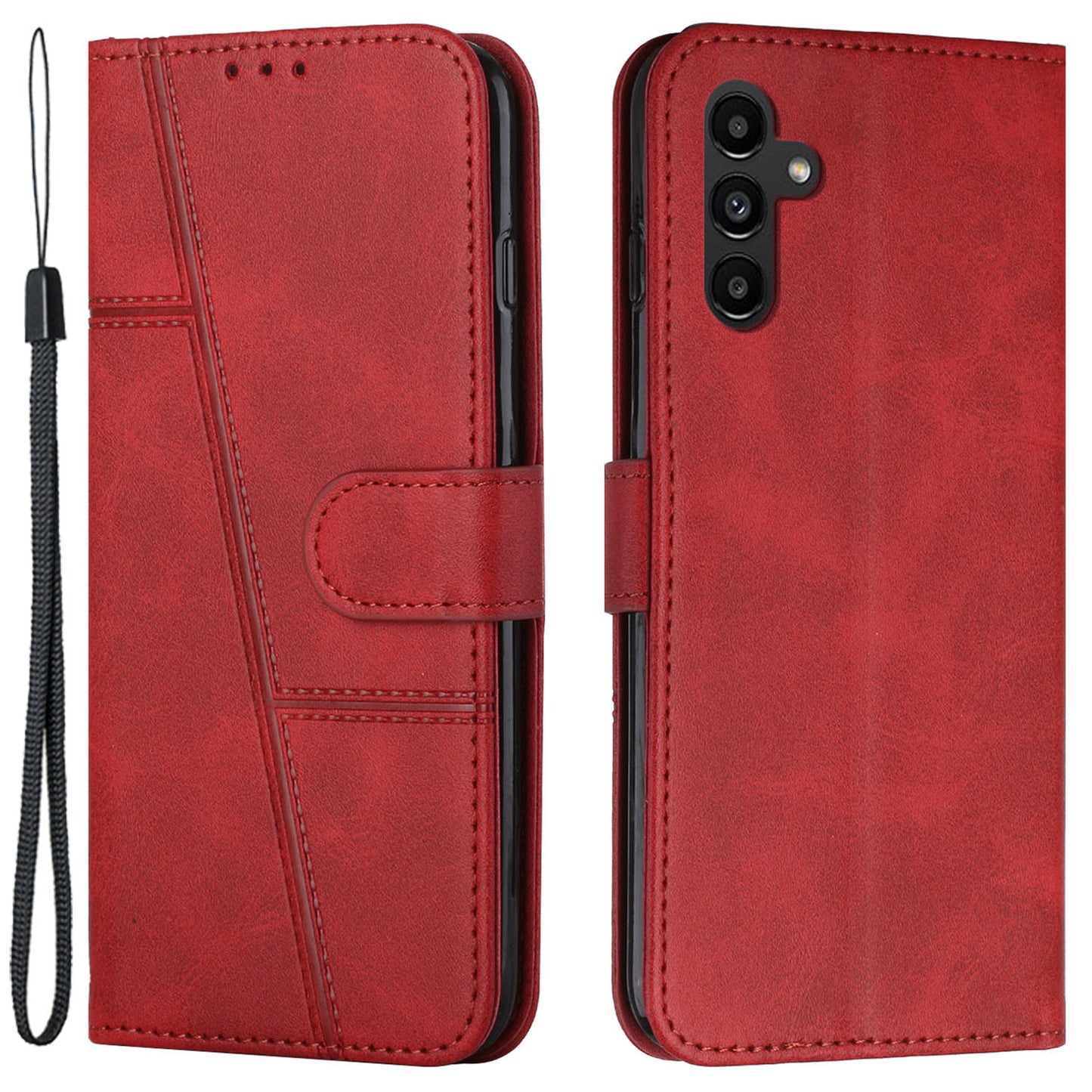 For Samsung Galaxy M14 5G PU Leather Smartphone Case Magnetic Clasp Cell Phone Wallet Stand Cover