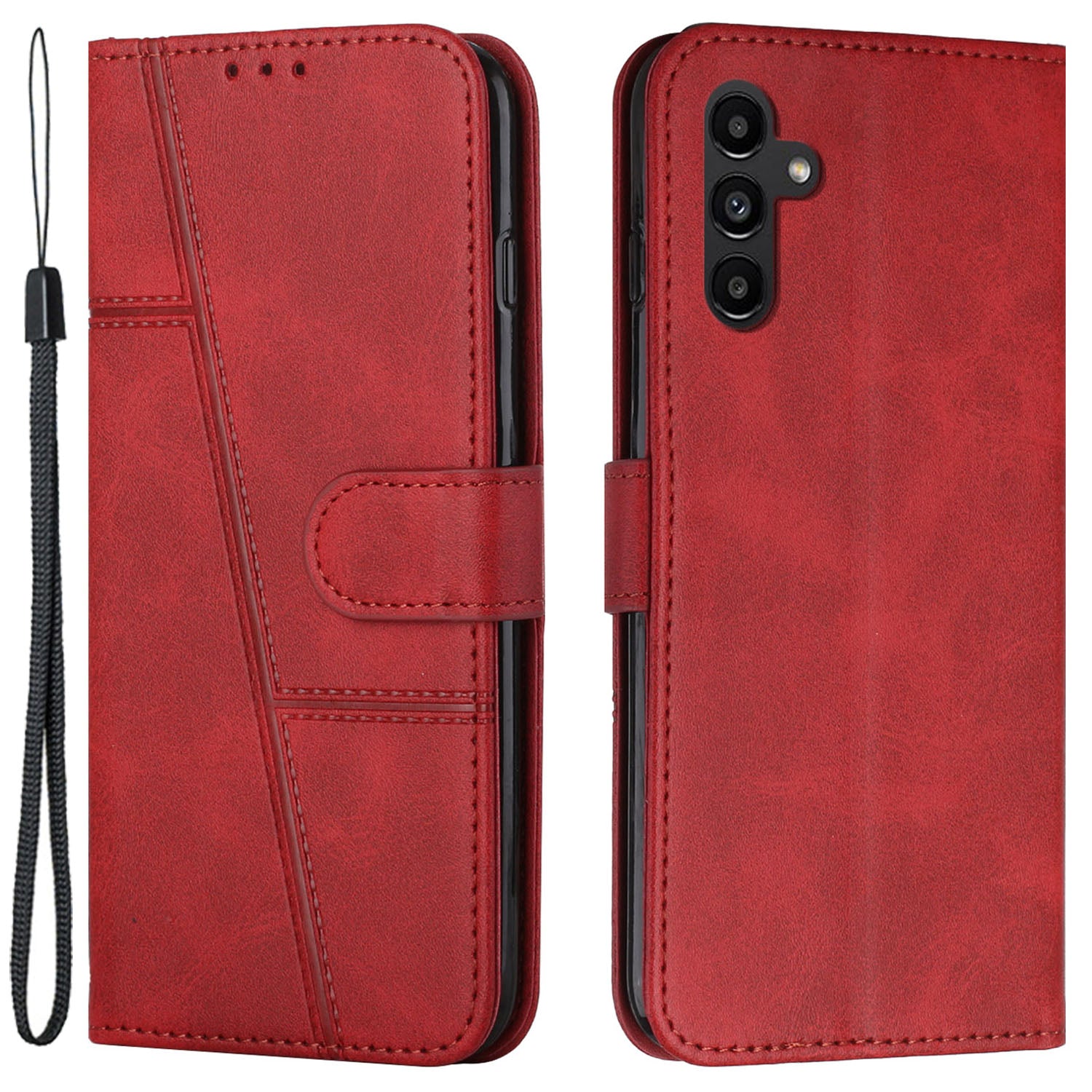 For Samsung Galaxy M14 5G PU Leather Smartphone Case Magnetic Clasp Cell Phone Wallet Stand Cover