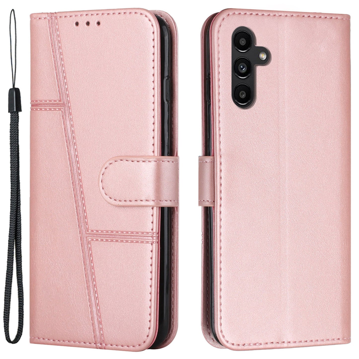 For Samsung Galaxy M14 5G PU Leather Smartphone Case Magnetic Clasp Cell Phone Wallet Stand Cover