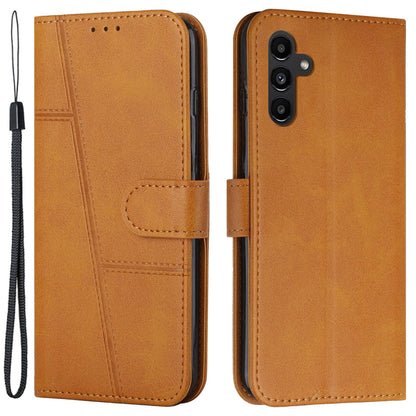 For Samsung Galaxy M14 5G PU Leather Smartphone Case Magnetic Clasp Cell Phone Wallet Stand Cover