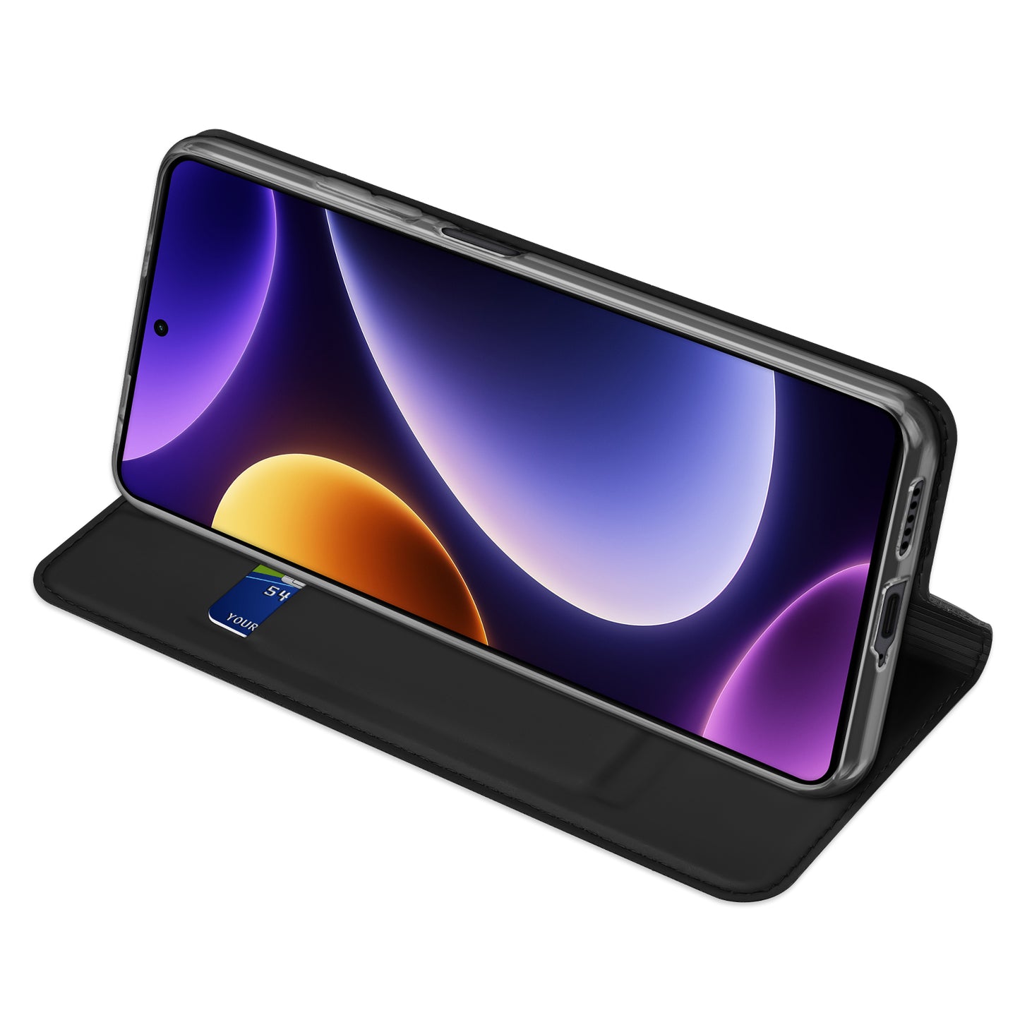 DUX DUCIS Skin Pro Series PU Leather Flip Case for Xiaomi Poco F5 5G / Redmi Note 12 Turbo , Stand Card Slot Phone Cover