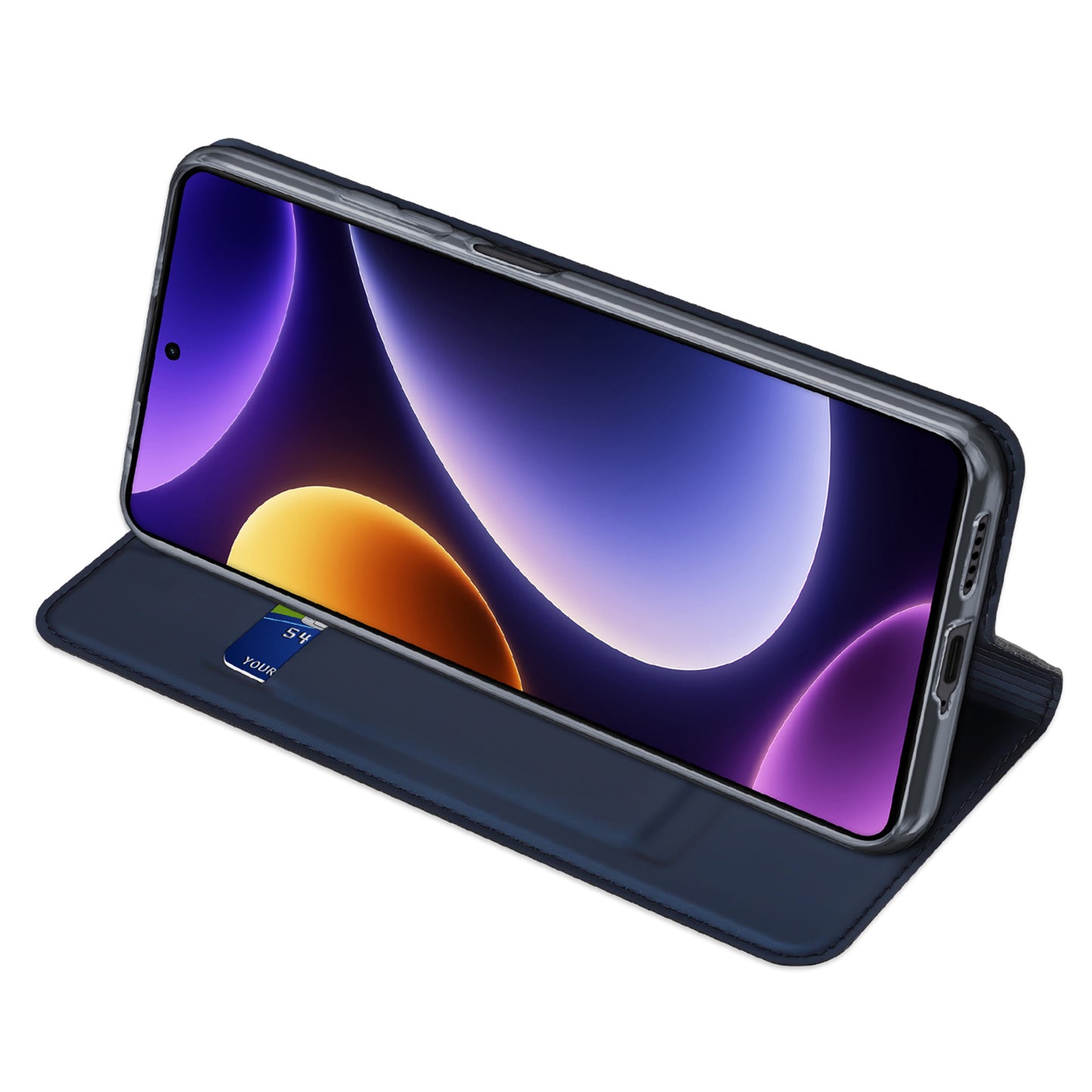 DUX DUCIS Skin Pro Series PU Leather Flip Case for Xiaomi Poco F5 5G / Redmi Note 12 Turbo , Stand Card Slot Phone Cover