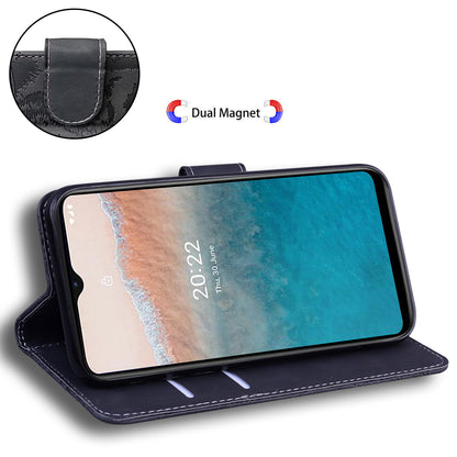 For Nokia C32 Anti-Scratch Stand Phone Cover Supporting Stand Shell Tiger Imprinted PU Leather Phone Case