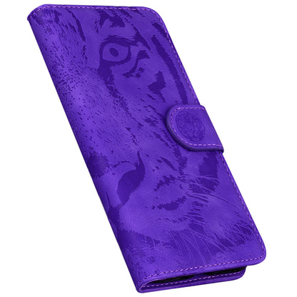 For Nokia C32 Anti-Scratch Stand Phone Cover Supporting Stand Shell Tiger Imprinted PU Leather Phone Case