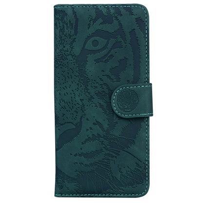 For Nokia C32 Anti-Scratch Stand Phone Cover Supporting Stand Shell Tiger Imprinted PU Leather Phone Case