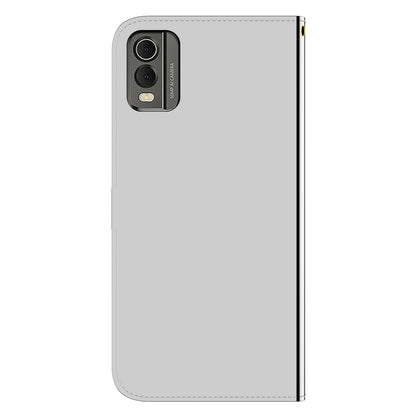 For Nokia C32 Flip Wallet Phone Case PU Leather Mirror-Like Surface Stand Cover