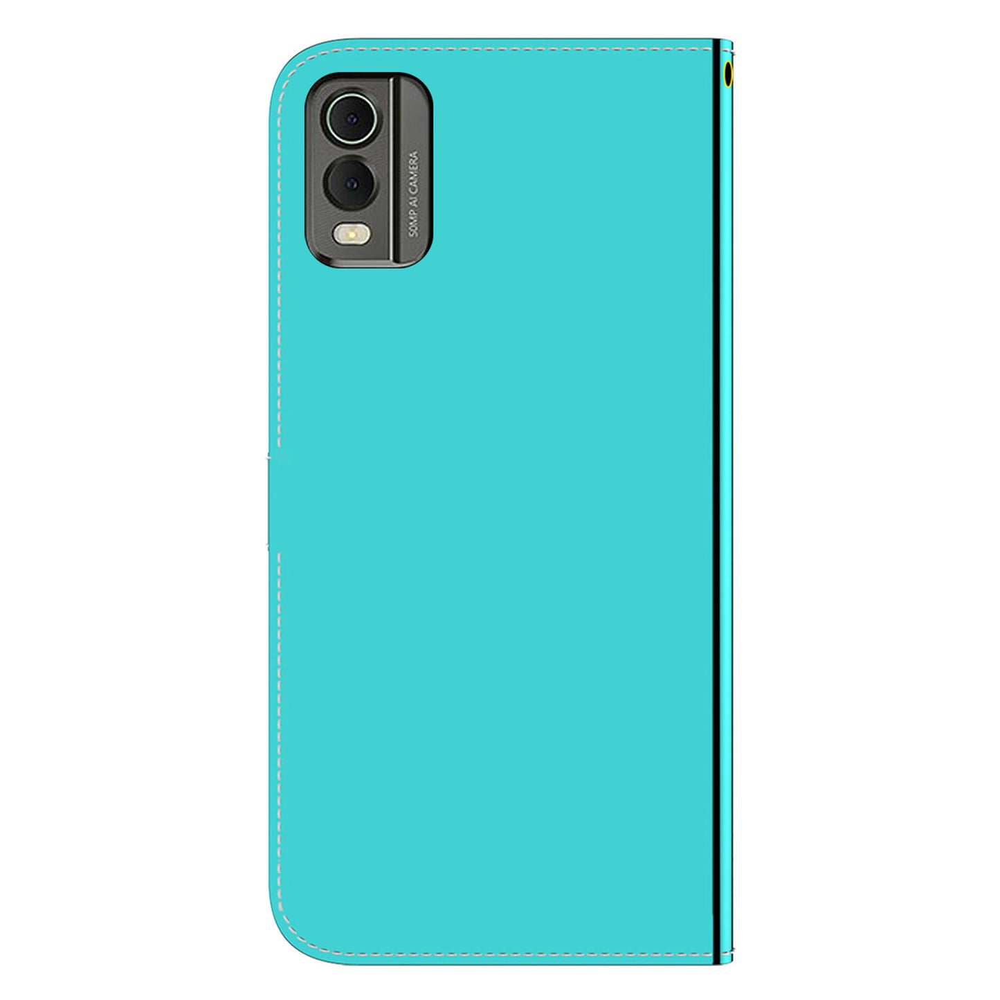 For Nokia C32 Flip Wallet Phone Case PU Leather Mirror-Like Surface Stand Cover