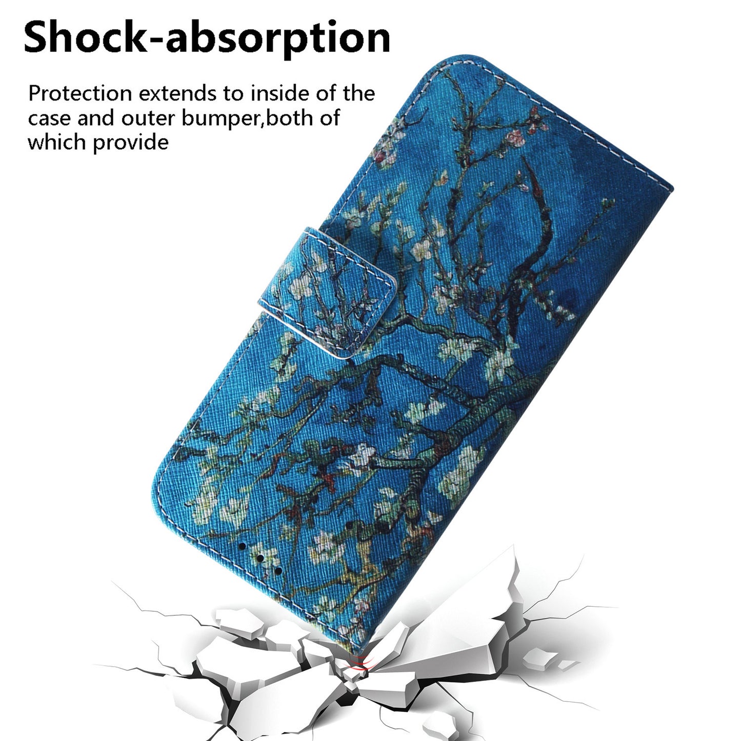 For Nokia C32 PU Leather Phone Case Stand Pattern Printing Wallet Cover