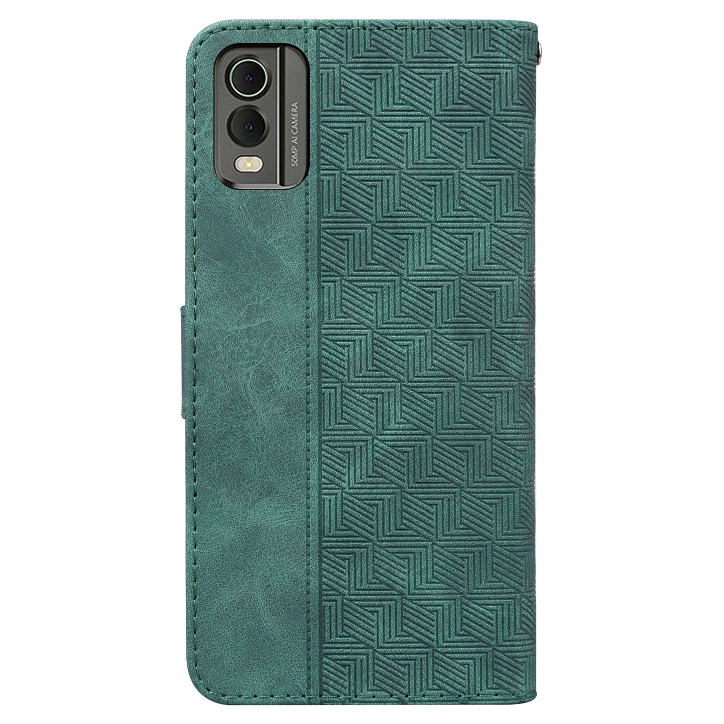 For Nokia C32 Wallet Phone Case PU Leather Geometry Pattern Imprinted Stand Flip Cover