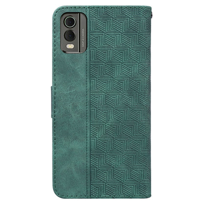 For Nokia C32 Wallet Phone Case PU Leather Geometry Pattern Imprinted Stand Flip Cover