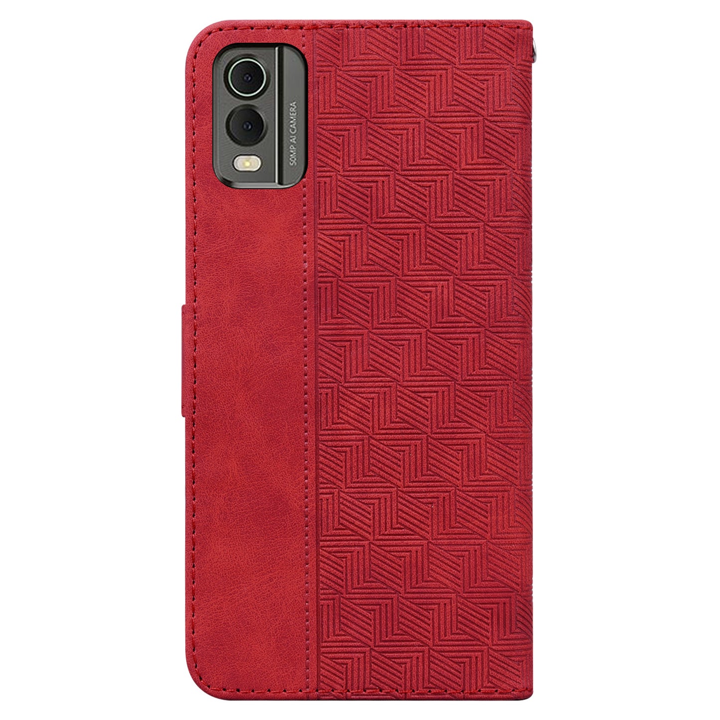 For Nokia C32 Wallet Phone Case PU Leather Geometry Pattern Imprinted Stand Flip Cover