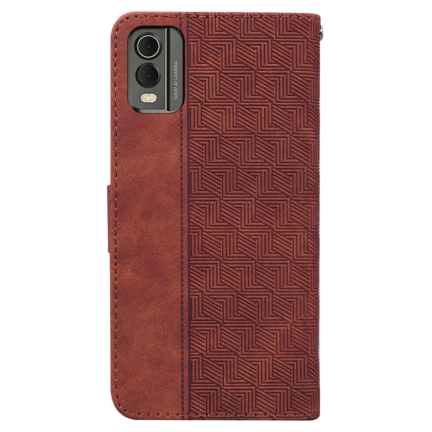 For Nokia C32 Wallet Phone Case PU Leather Geometry Pattern Imprinted Stand Flip Cover