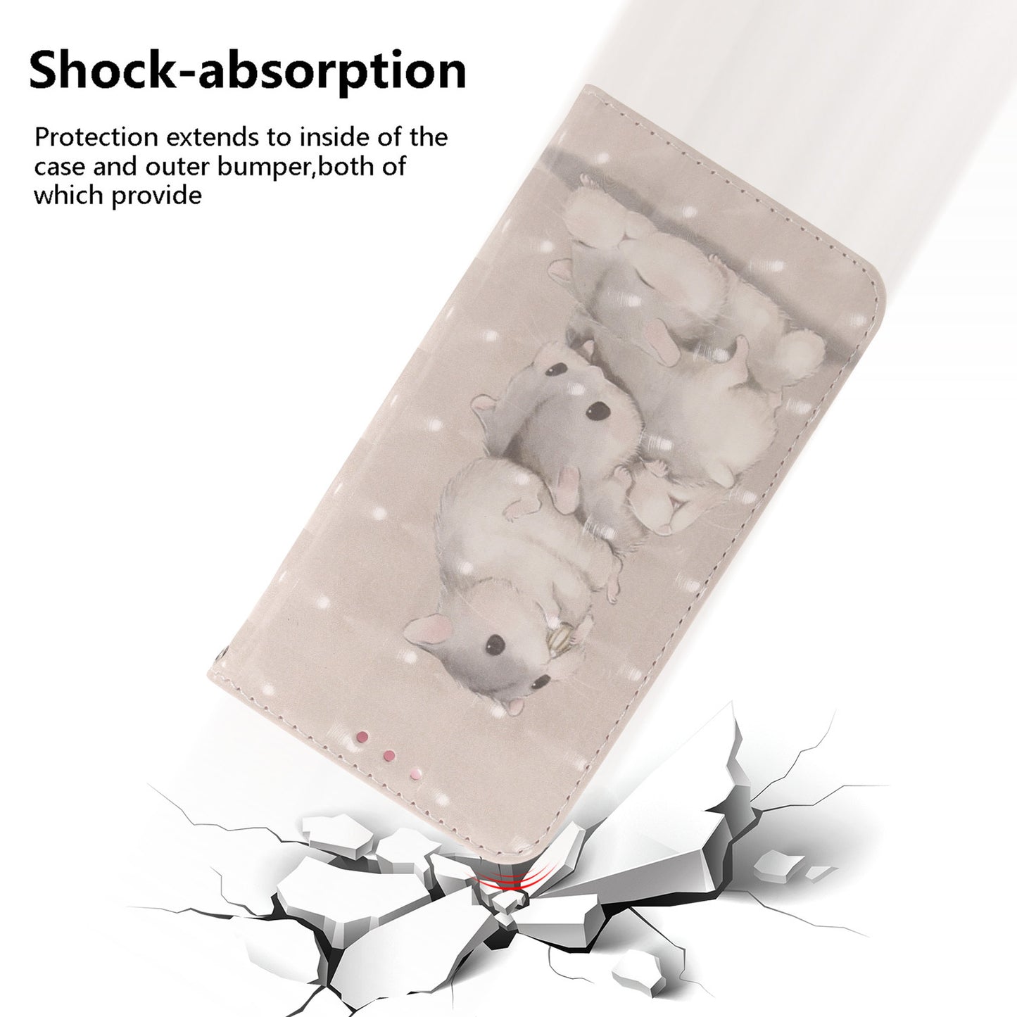 For Nokia C32 Pattern Design Folio Cover PU Leather Stand Wallet Phone Case with Strap