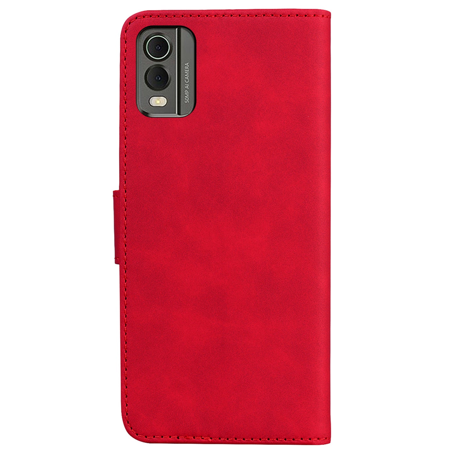 Wallet Case for Nokia C32 PU Leather Butterfly Printing Stand Flip Phone Cover