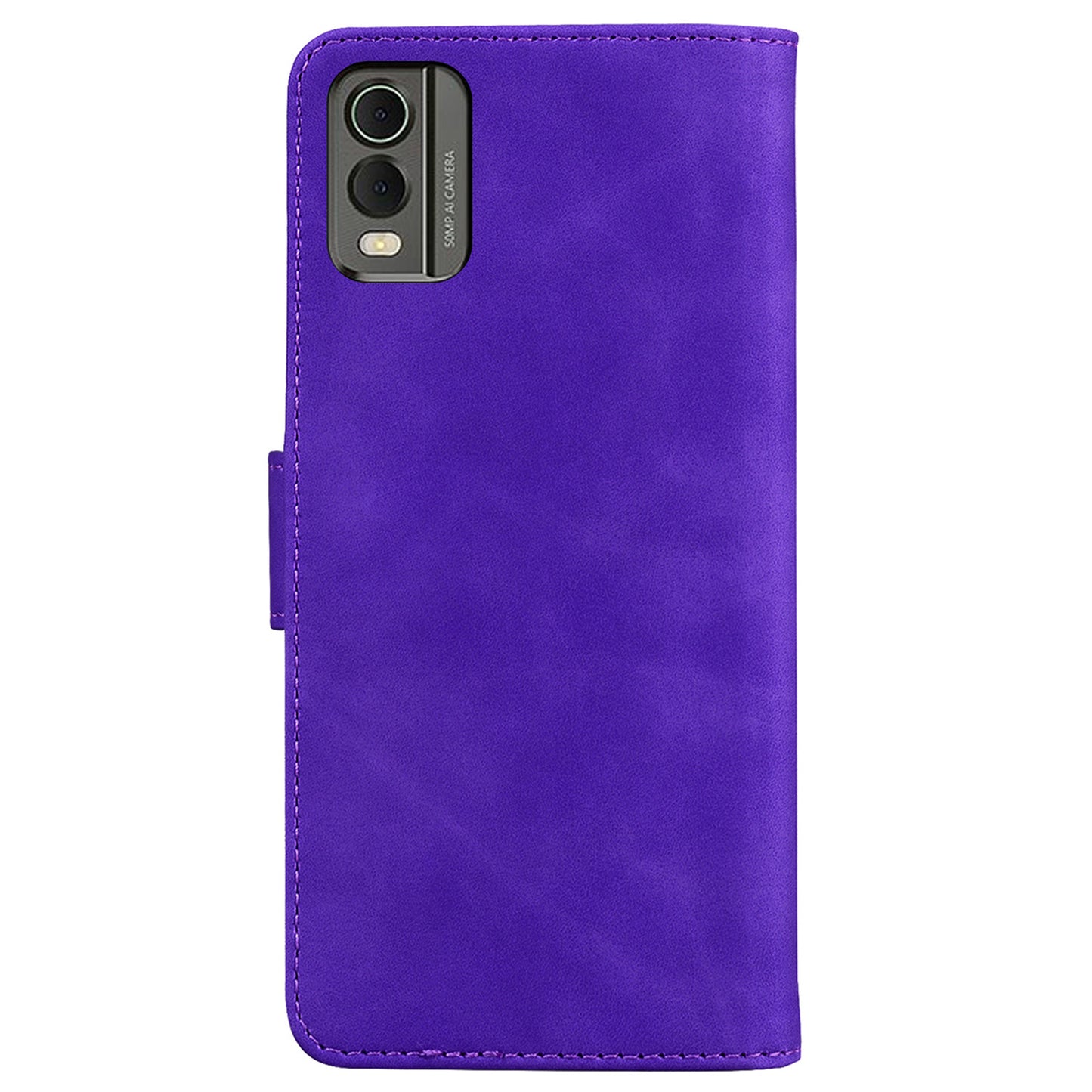 Wallet Case for Nokia C32 PU Leather Butterfly Printing Stand Flip Phone Cover