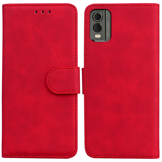 For Nokia C32 PU Leather Flip Cover Solid Color Stand Wallet Phone Case