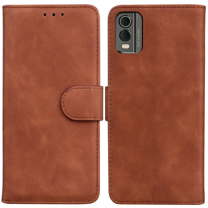 For Nokia C32 PU Leather Flip Cover Solid Color Stand Wallet Phone Case