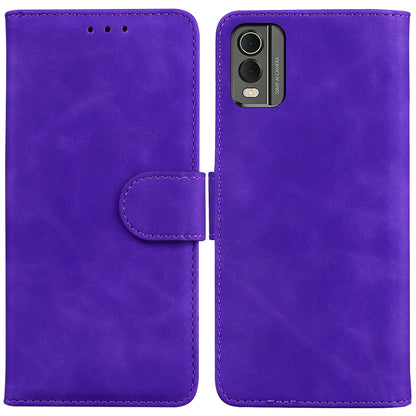 For Nokia C32 PU Leather Flip Cover Solid Color Stand Wallet Phone Case