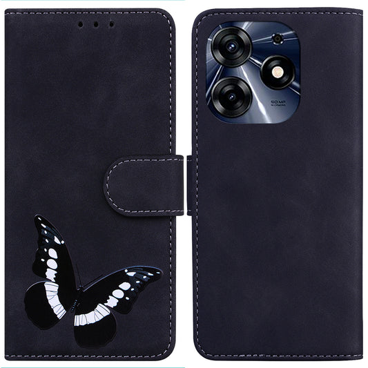 For Tecno Spark 10 Pro Phone Case Stand Wallet Butterfly Printing Skin-touch Leather Phone Cover