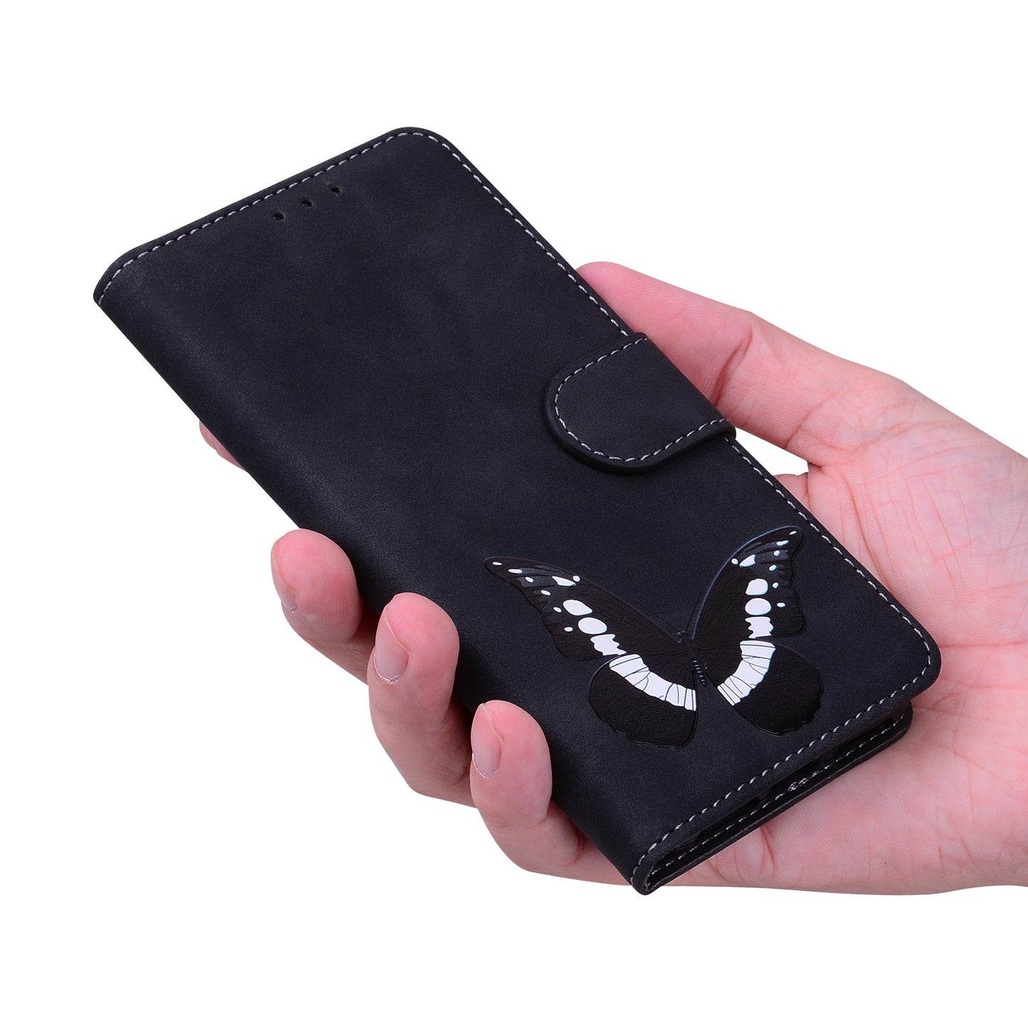 For Tecno Spark 10 Pro Phone Case Stand Wallet Butterfly Printing Skin-touch Leather Phone Cover