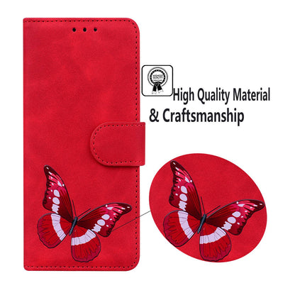 For Tecno Spark 10 Pro Phone Case Stand Wallet Butterfly Printing Skin-touch Leather Phone Cover