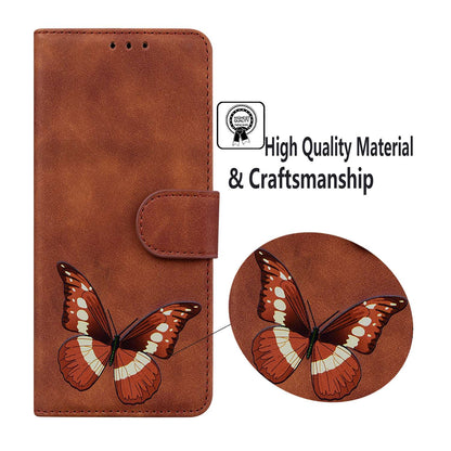 For Tecno Spark 10 Pro Phone Case Stand Wallet Butterfly Printing Skin-touch Leather Phone Cover