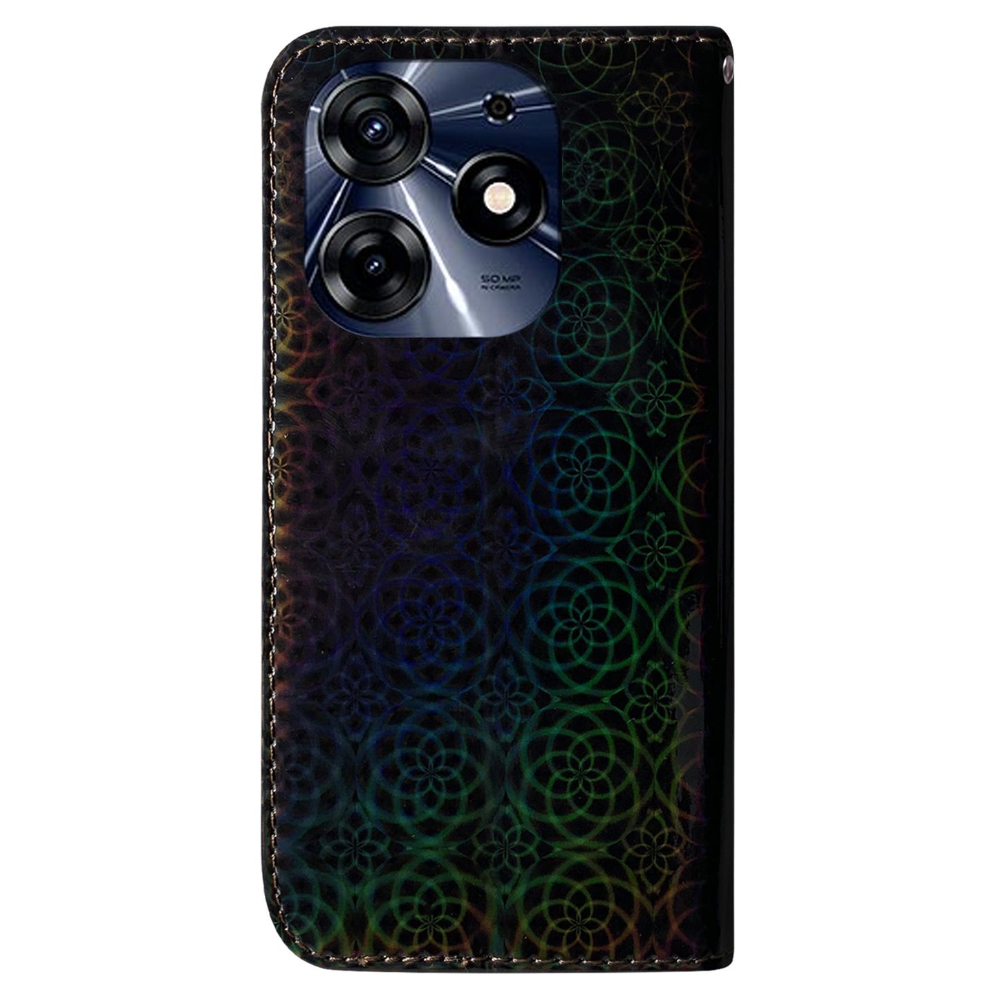 For Tecno Spark 10 Pro PU Leather Wallet Case Dazzling Flower Pattern Stand Protective Phone Cover