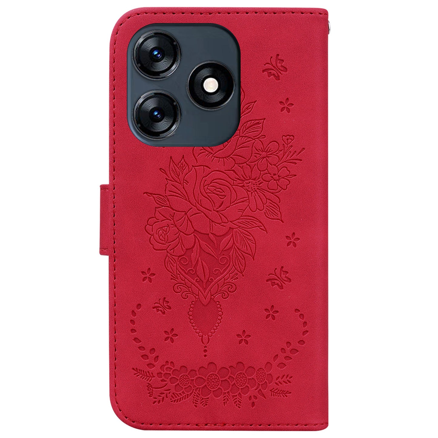 For Tecno Spark 10 4G / Spark 10C 4G Phone Wallet Case PU Leather Stand Butterfly Imprinted Cover