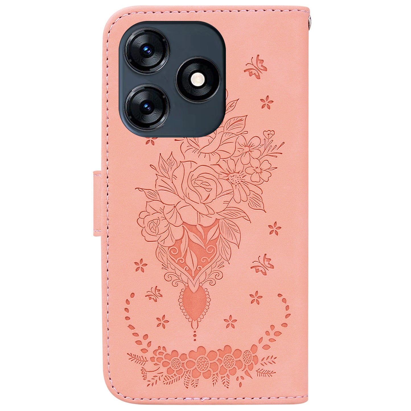 For Tecno Spark 10 4G / Spark 10C 4G Phone Wallet Case PU Leather Stand Butterfly Imprinted Cover