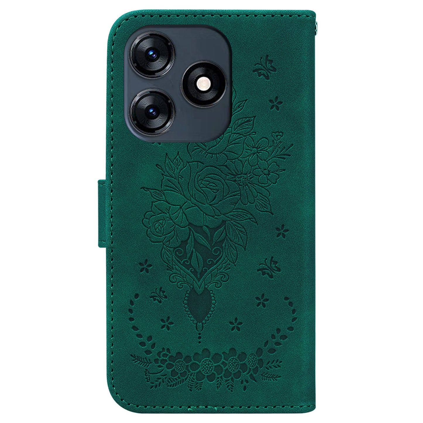 For Tecno Spark 10 4G / Spark 10C 4G Phone Wallet Case PU Leather Stand Butterfly Imprinted Cover