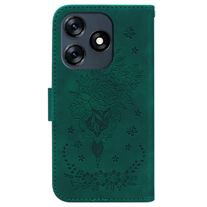 For Tecno Spark 10 4G / Spark 10C 4G Phone Wallet Case PU Leather Stand Butterfly Imprinted Cover