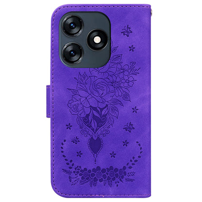 For Tecno Spark 10 4G / Spark 10C 4G Phone Wallet Case PU Leather Stand Butterfly Imprinted Cover