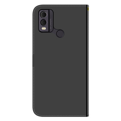 Mirror-Like Surface Phone Case for Nokia C22 , PU Leather Wallet Stand Protective Phone Cover